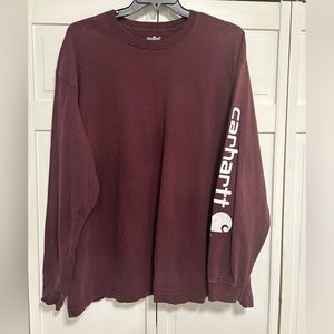 Carhartt Heavyweight Long Sleeve Graphic Logo Sleeve T-Shirt size 2XL